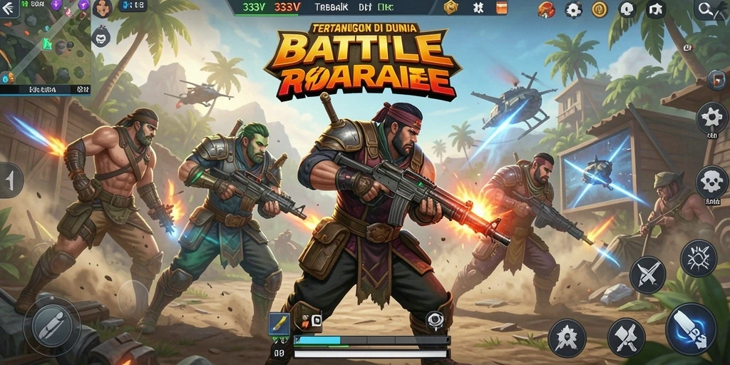 Tangkapan layar menampilkan aksi mendebarkan dalam permainan Battle Royale.