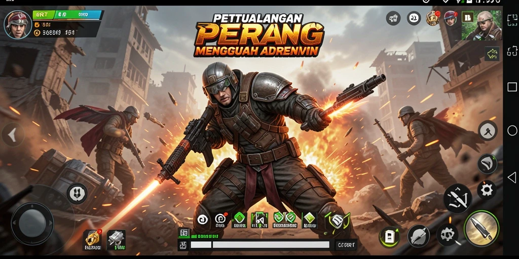Tampilan dinamis gameplay ARPG dalam 6RT yang penuh aksi.