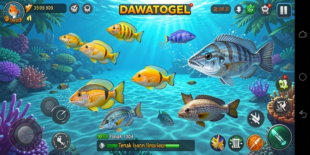 Gameplay seru DAWATOGEL menampilkan aksi Tembak Ikan yang mengasyikkan.