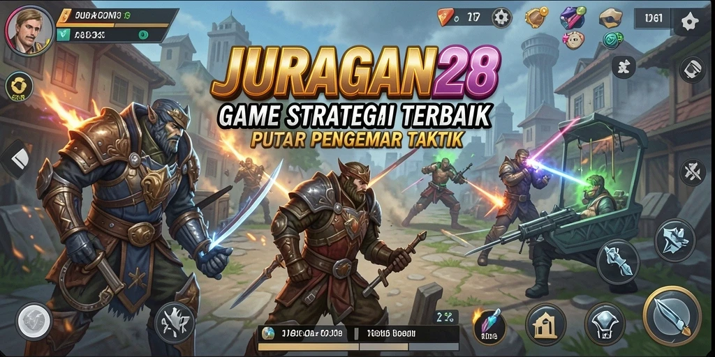 Tampilan gameplay JURAGAN28 dengan aksi strategi yang seru.