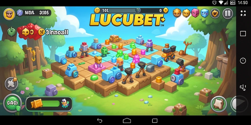 Tampilan gameplay LUCUBET yang penuh warna dan menantang.