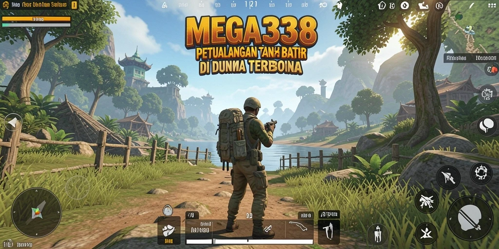 Tampilan gameplay MEGA338 di dunia terbuka yang luas.