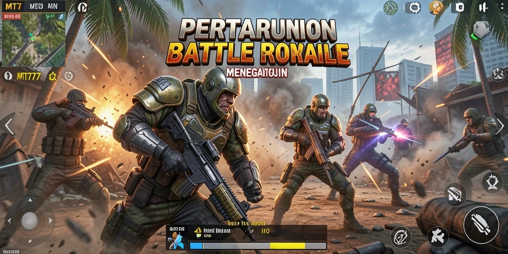 Gameplay intens dan seru dalam MT777 Battle Royale.