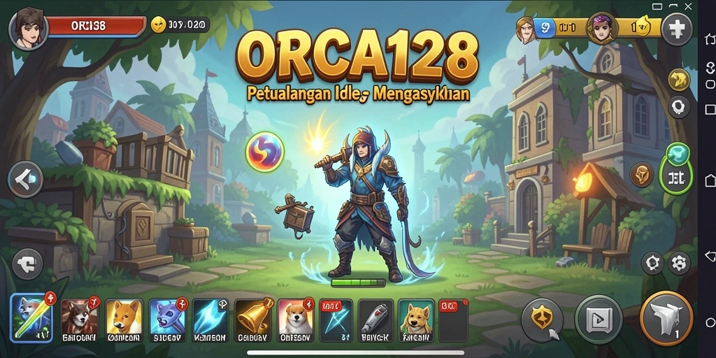 Tampilan gameplay ORCA128 yang menarik dengan elemen Idle.