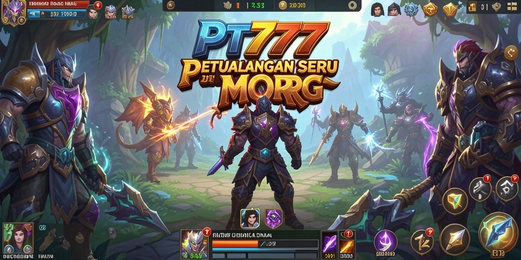 Tangkapan layar utama PT777 menampilkan pertempuran epik dalam dunia MMORPG.