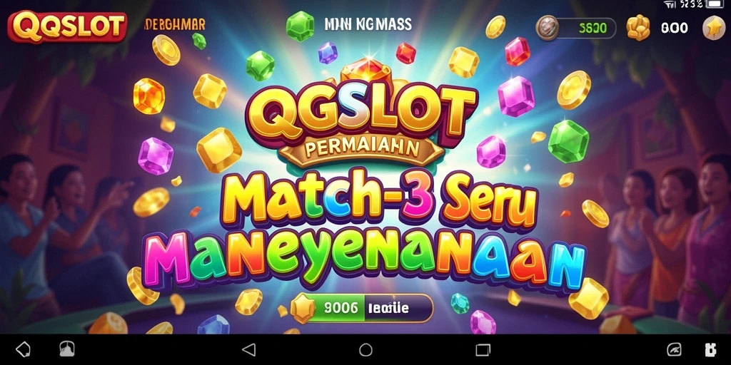 Tampilan menarik dari gameplay seru QQSLOT dengan tantangan Match-3.