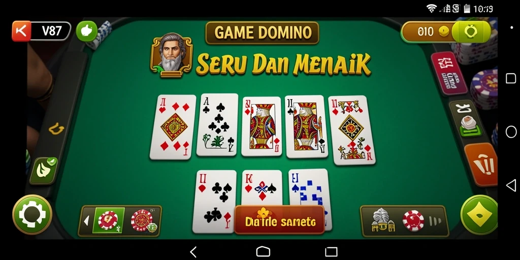 Tampak aksi seru dalam permainan Domino di V87.